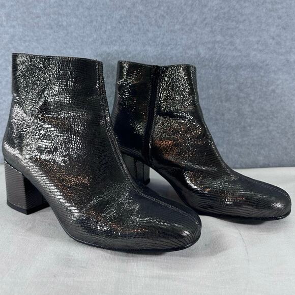 Sixty Seven Womens 39 (US 8.5) Chunky Block Heel Shimmer Ankle Boot Sparkle Chic - Picture 1 of 8